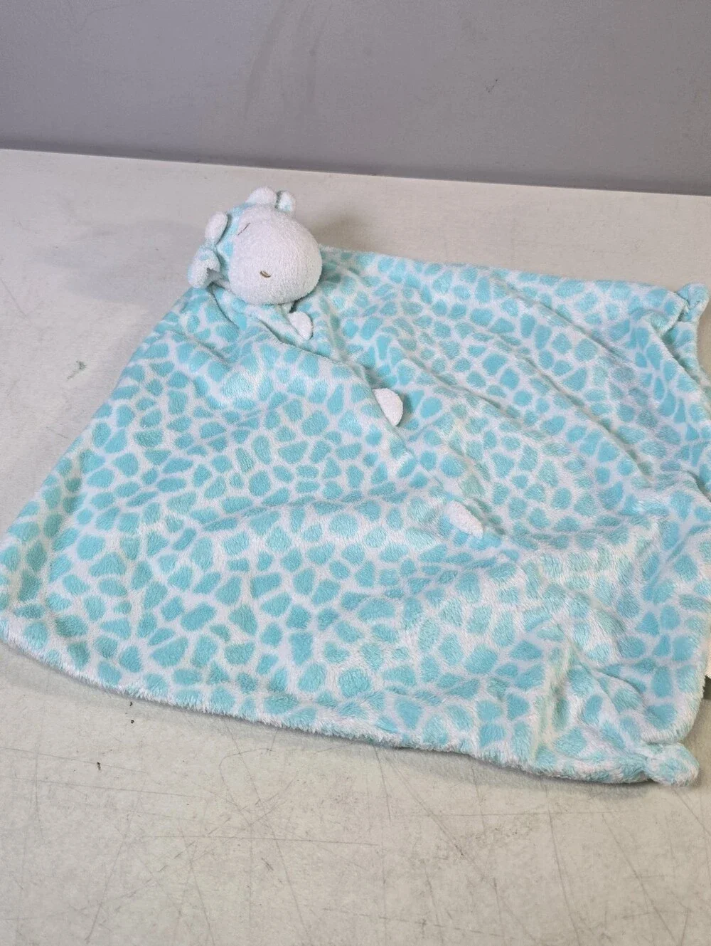 Angel Dear Aqua Teal Blue Giraffe Lovey Security Blanket HTF - VGUC